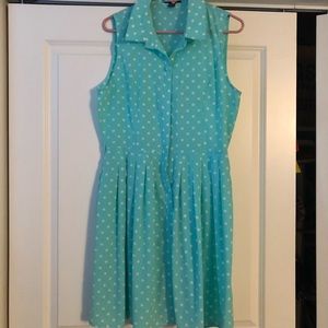 Short polka dot blue dress